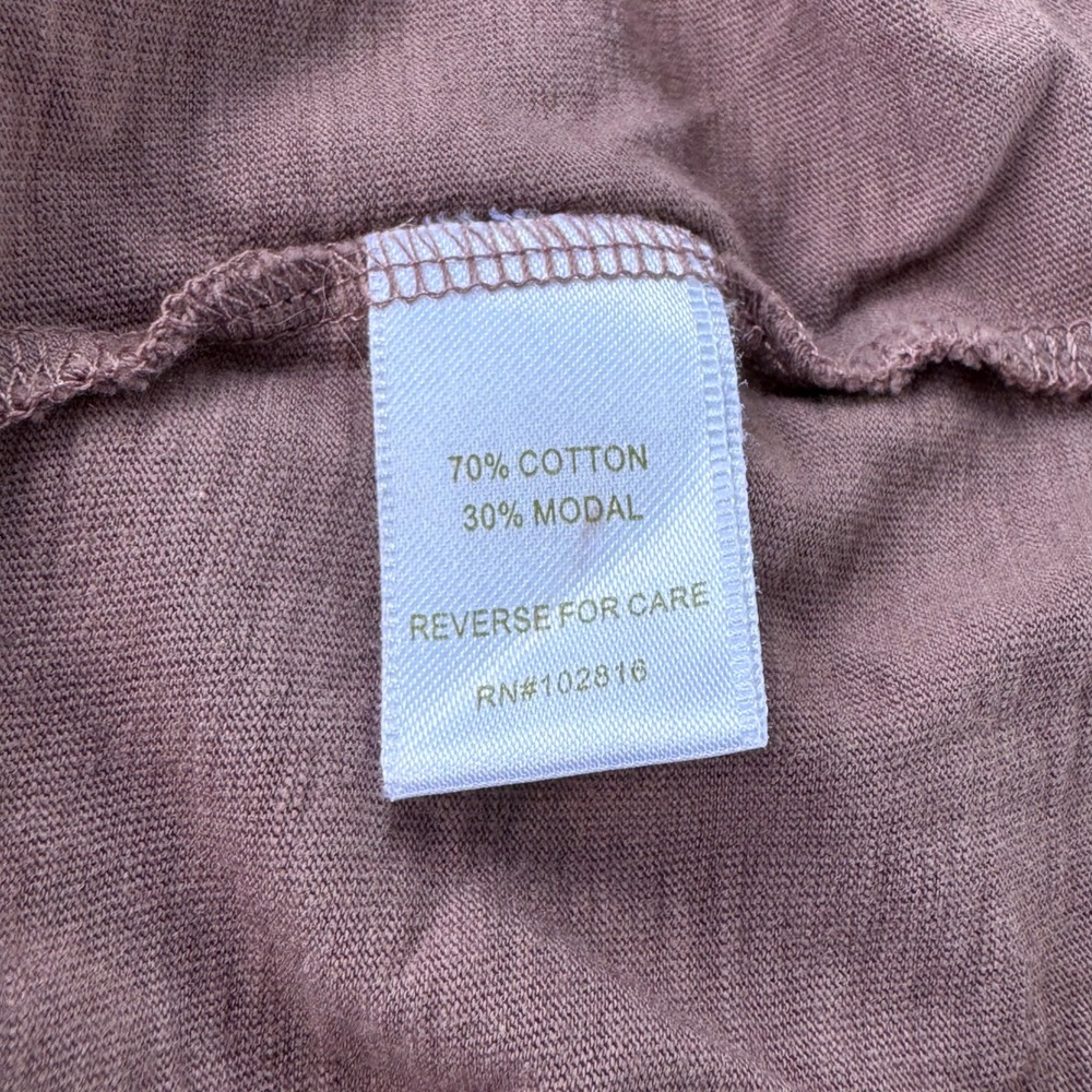 Garnet Hill Tunic Dress Women XL Mauve Excellent 3/4 Sleeve Cotton Modal Slub - Picture 4 of 6